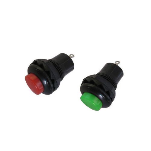 30x ds-313 spst momentary push button switch 1a 125v 12mm non lock red green 2p for sale