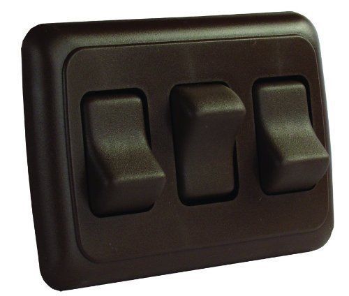 NEW JR Products 12155 Brown Triple SPST On-Off Switch with Bezel