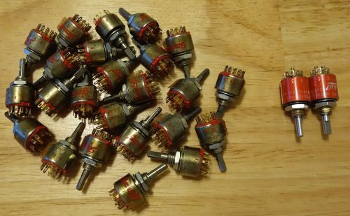 Lot of 26 grayhill rotary selector switches - (24)12 pos/1pole &amp; (2)10pos/2pole for sale