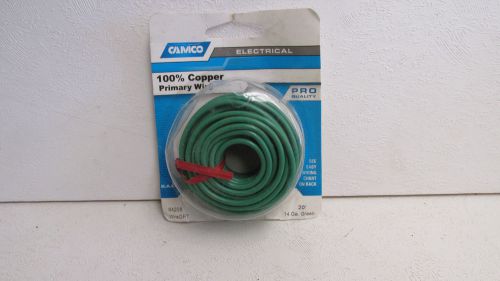 CAMCO 64208 100% COPPER 14 GAUGE PRIMARY WIRE 20&#039; GREEN - PRO QUALITY