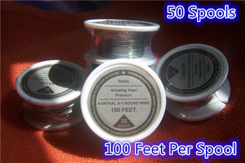 50 spools x 100 feet kanthal a1 round wire 26awg,(0.40mm),26gauge resistance ! for sale