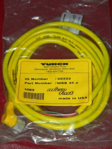 Turck wkb 3t-2 u2222 micro fast cordset new sealed package for sale