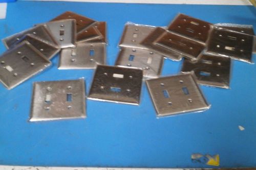 BRYANT S672 WALL PLATE 302/304 S/S STAINLESS STEEL 2 SWITCH ( 1 LOT OF 19 PCS. )