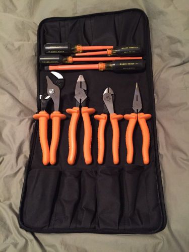 Klein insulated electrician tool set (cutter/pliers/etc) 8 piece for sale