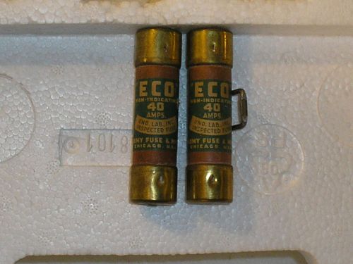 (LOT OF 2)Eco 40A 250v one time fuse