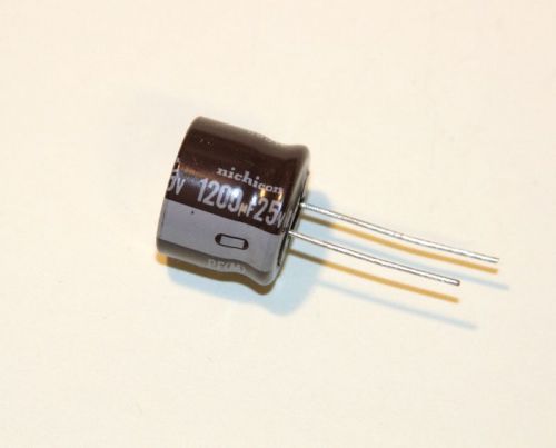 Electrolytic capacitor nichicon 1200uf 25v very low profile japan  qty:2-: for sale