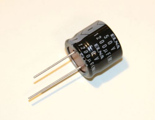 Electrolytic capacitor elna 1200uf 50v long leads, japan  qty:8-: for sale