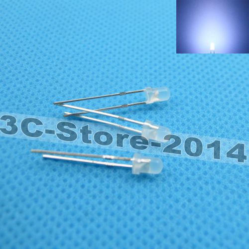 100 pcs 3mm 2pin Round Diffused white Super-Bright LED Light emitting diode