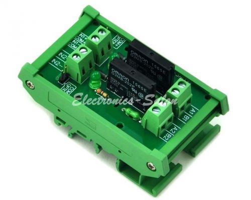 DIN Rail Mount 2 Channel SSR/Solid State Relay Interface Module, AC100~240V/2A.