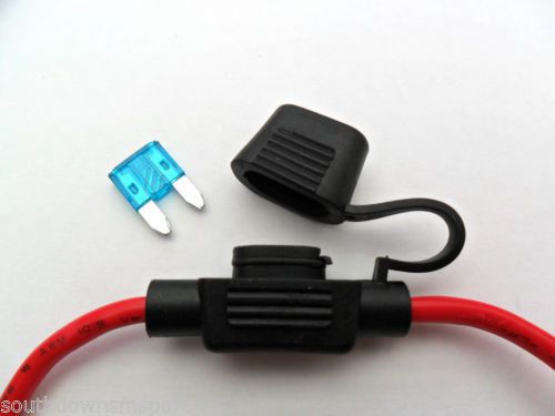 Splash/Waterproof Inline Mini Blade Fuse Holder with 15 Amp Fuse included x 3pcs