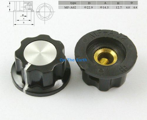 10 Pieces 23mm Diameter 6mm Shaft Insert Dia Potentiometer Rotary Knob MF-A02