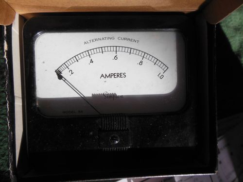 Simpson model 59 0-1 amperes ac meter new old stock untested 52-7475 for sale