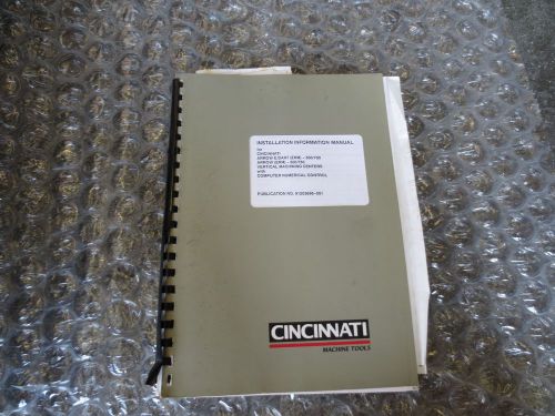 Cincinnati milacron arrow 500 cnc installation information manual book for sale