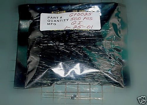 APPRX 1000 PC LOT GENERAL PURPOSE DIODE - P/N GPD025 BY GI - DO-35