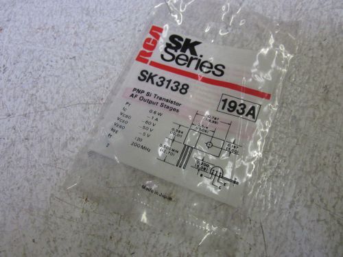 LOT OF5 SK SERIES SK3138 PNP SI TRANSISTOR AF OUTPUT STAGES *NEW IN FACTORY BAG*