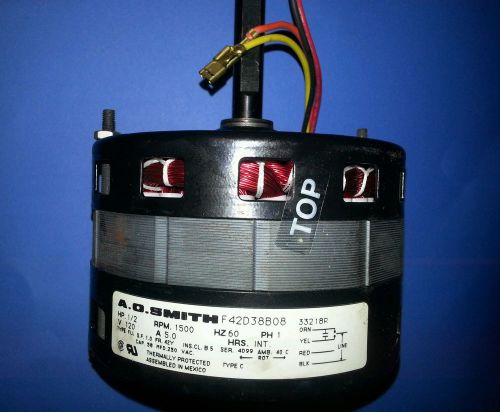 Ao smith 1/2 hp f42d38b08 electric motor 1500 rpm 1/2&#034; x 3 7/8&#034; shaft for sale