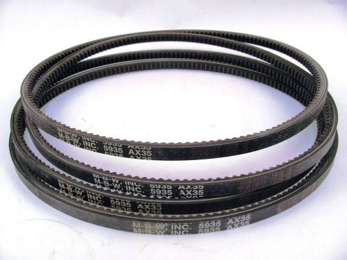 Lot of 4 made in usa  ax35 1/2&#034; x 37&#034; v-belt cogged, mbw 5935, 1907ss, free ship for sale