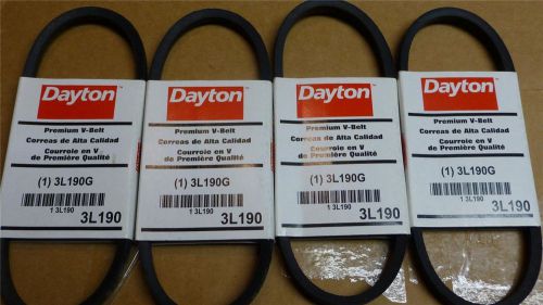 HUGE LOT of 4 NEW Dayton Premium V Belts 3L190G 3L190