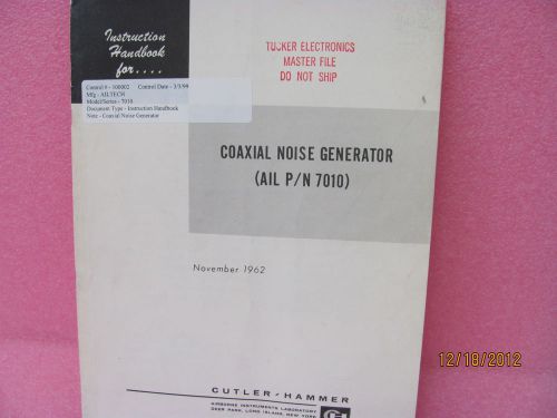 Ail p/n 7010 coaxial noise generator - instruction handbook for sale