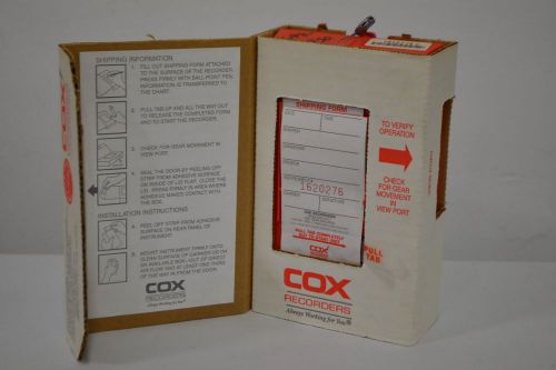 NEW COX 698-24950 5DAY 0-100F SINGLE USE TEMPERATURE RECORDERS D302902
