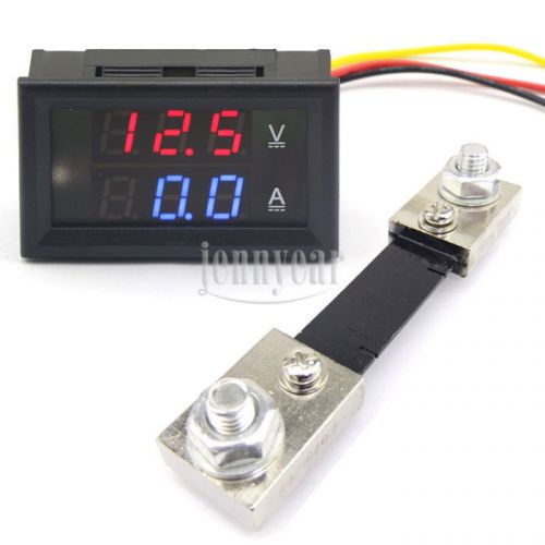 Dc 12v/24v 100a voltmeter ammeter digital volt amp panel meter+current shunt for sale