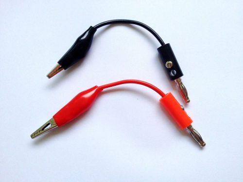 1pair /lot, alligator testing cord lead clip to banana plug for esr meter test for sale