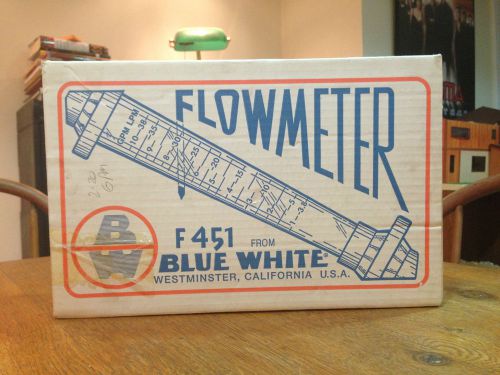 Blue white industries f-451001lhnc f451 flow meter flowmeter with box for sale