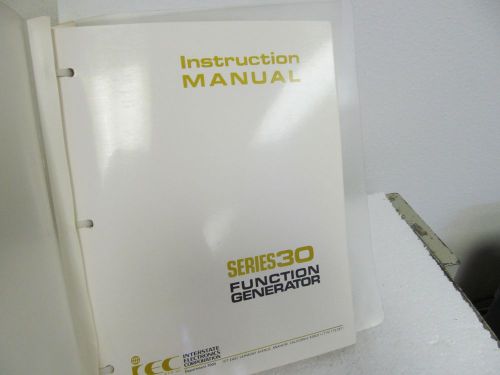 Interstate Electronics Series 30 Function Generator Instruction Manual w/schem