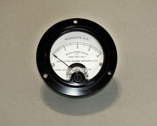 Vintage Weston 0-4 KV Kilovolt D.C. Panel Voltmeter USA