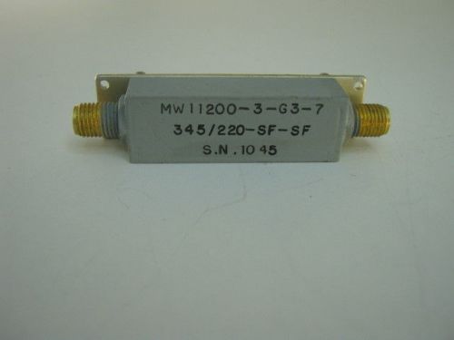 RF BPF Band Pass Filter Fc 345MHz BW 220Mhz Receiver VHF Elisra 3-G3-345/220 SMA