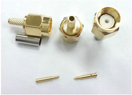 200 Sets copper SMA male plug crimp for RG174 RG316 LMR100 cables RF connector