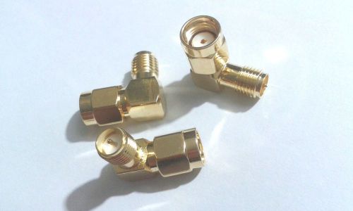 8PCS RP-SMA male to RP-SMA female Right Angle RF connector Adapter