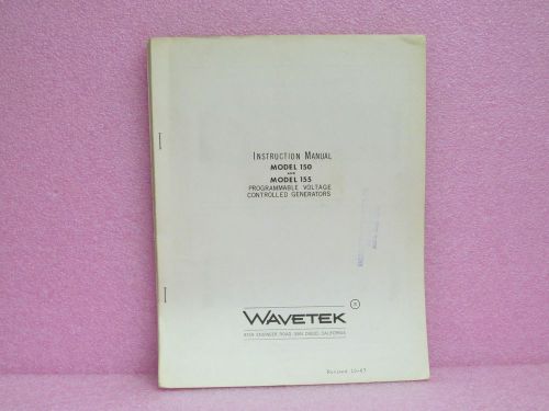 Wavetek Manual 150, 155 Programmable Voltage Contr. Gen. OPR/SVC Man. w/Sch.