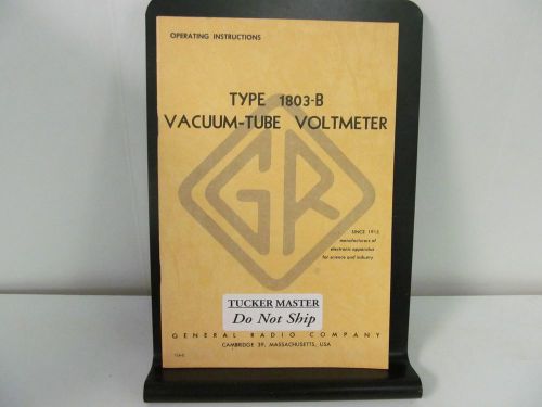 General radio type 1803-b vacuum-tube voltmeter operating instructions w/schema for sale