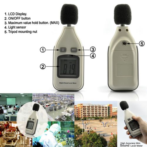 Mini sound level meter - high accuracy, 35 to 130 decibels for sale
