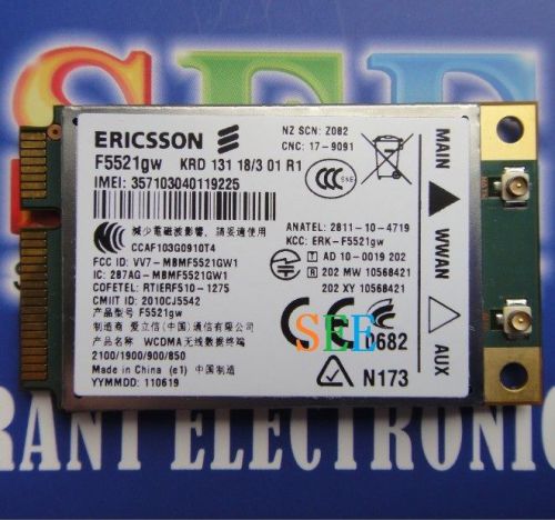Unlocked Ericsson WWAN Card F5521GW WCDMA HSPA+21Mbps GPS 3G Mini PCI-E Module
