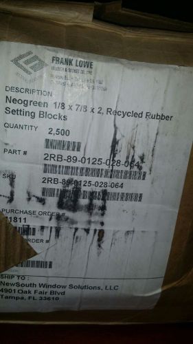 Frank lowe rubber &amp; gasket co.1/8&#034; x 7/8&#034; x 2 rubber 2rb-89-0125-028-064 2500pcs for sale