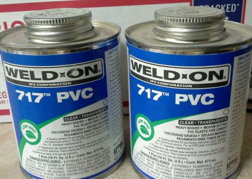 IPS Weld-On 10147 717 PVC Cement, Gray - 1 quart (sold as 2 New 16 oz pints) NEW