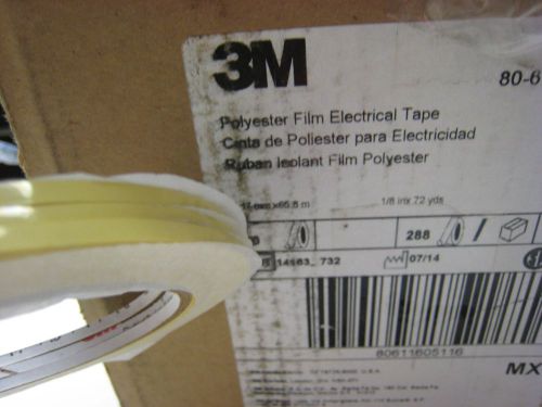 3m 56 polyester, yellow 1/8&#034; x 72yd electrical tape #56 lot of 3 rolls for sale
