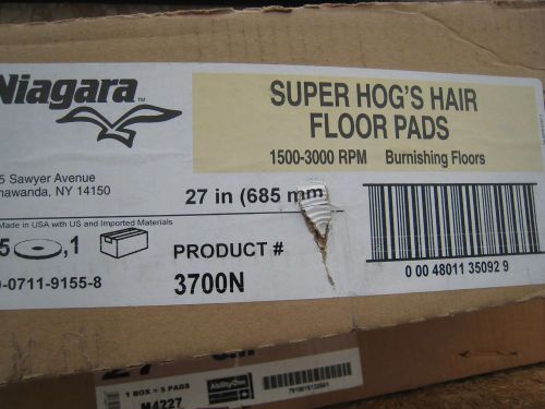 3M  Niagara 3700N Super Hog&#039;s Hair  27&#034; BURNISHING PADS FOR FLOOR MACHINE Case