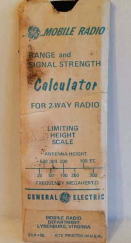 GE Mobile Radio Range and Signal Strength Calculator Ham Radio Rare Find Vintage