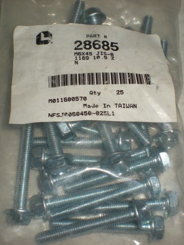 25 lawson flange bolt property class 10.9 28685 m6-1.0 x 45mm alloy steel new for sale