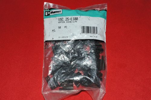 Panduit VSC .25-L100 Vertical Siding Coax Clips 50 pc Bag Black Color Brand New