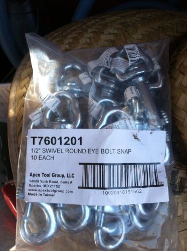 30 each 1/2&#034; x 3&#034; nickel plated round swivel eye bolt snap for sale