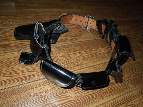 vtg  Dutyman Leather Police Officer Duty Belt High Gloss w/ all accessories