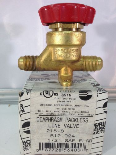 New superior refrigerant line valve 215-8 diaphragm 1/2 sae flare b12-024 for sale