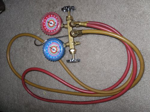 Uniweld 2 gauge &amp; 2 hoses ac recharging set for sale