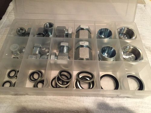 Hydraulic british bspp hex head cap and plug kit with seals set 50pc for sale