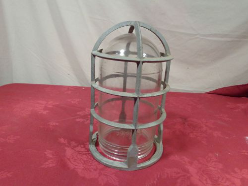 Vintage Adalet Explosion Proof Light Cage and Stonco Globe steampunk lamp parts