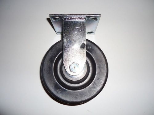 (1) Fixed Plate 6&#034; x 2&#034; Caster Wheel Plate Measures 4-1/2&#034; x 3-3/4&#034; Industrial